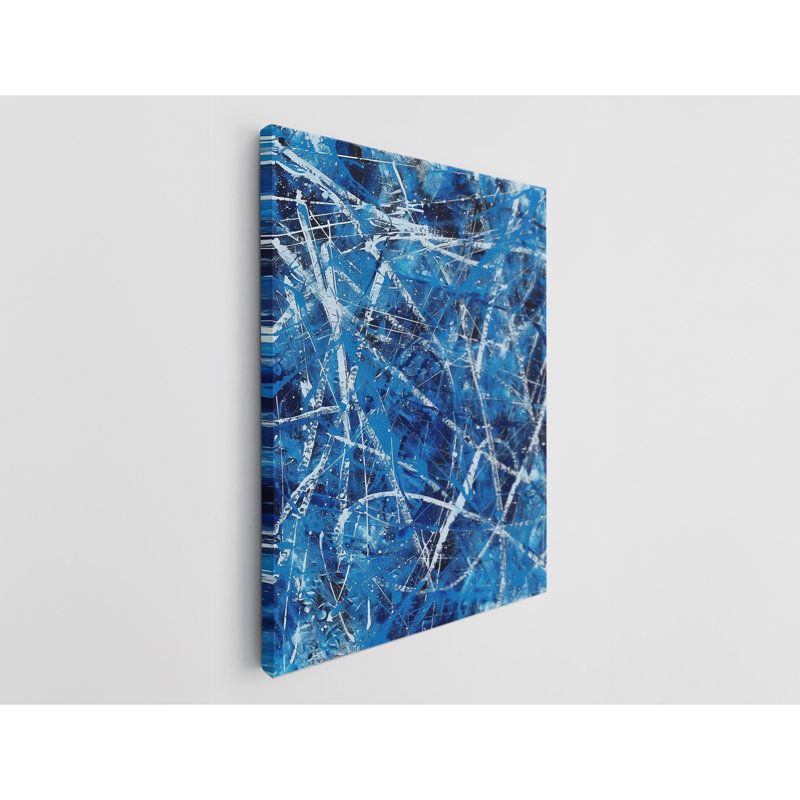 "Blue Abstract", reproduction d'art sur toile, décoration murale moderne pour la maison et le bureau, H 24 po x l 16 po