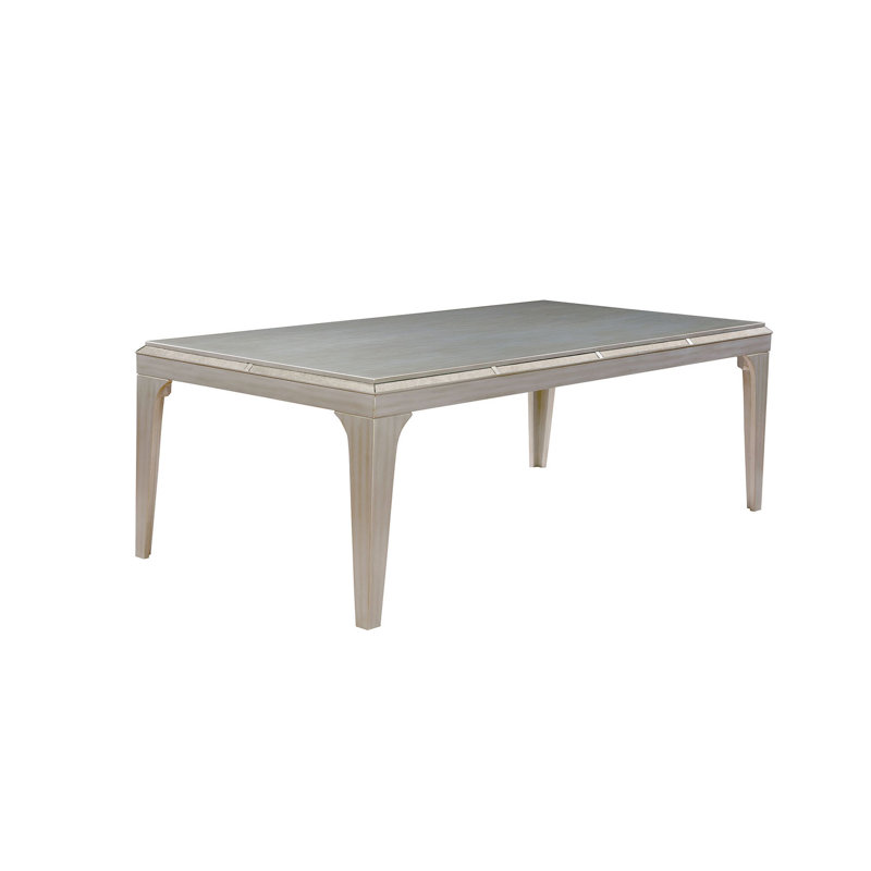83.6" W Transitional Dining Table, Silver/Gray