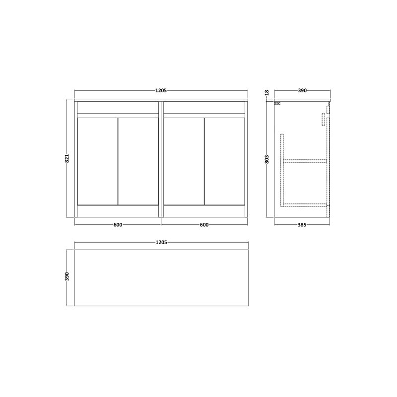Havana 1240 mm Bathroom Vanity, Soft Linen, Soft Linen