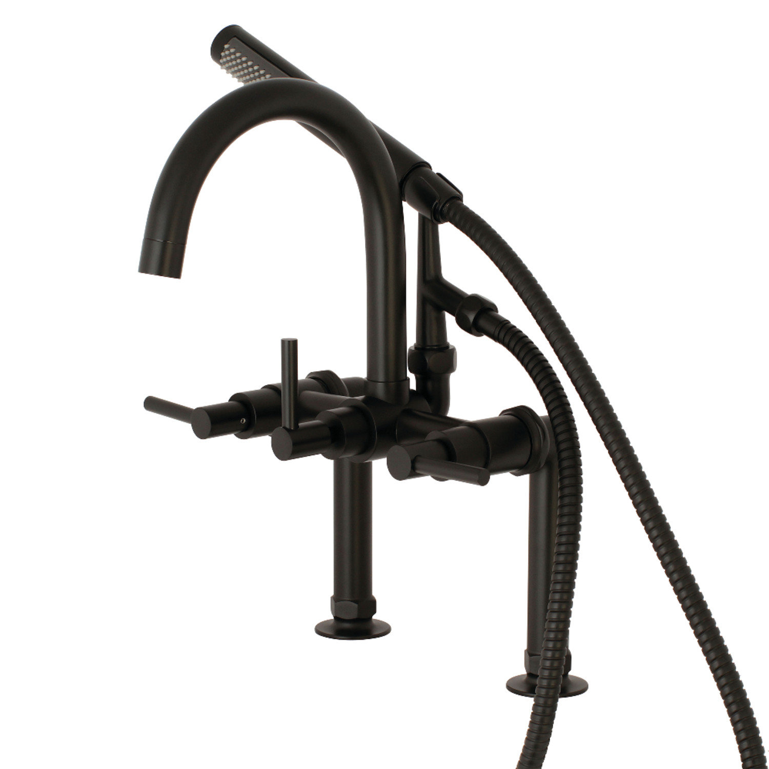 Concord Deck Clawfoot Tub Faucet with Hand Shower, Matte Black