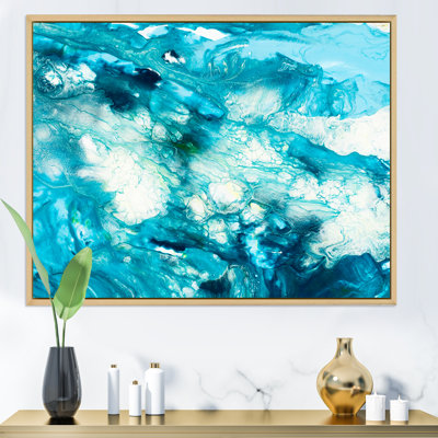 Liquide bleu univers - peinture sur toile