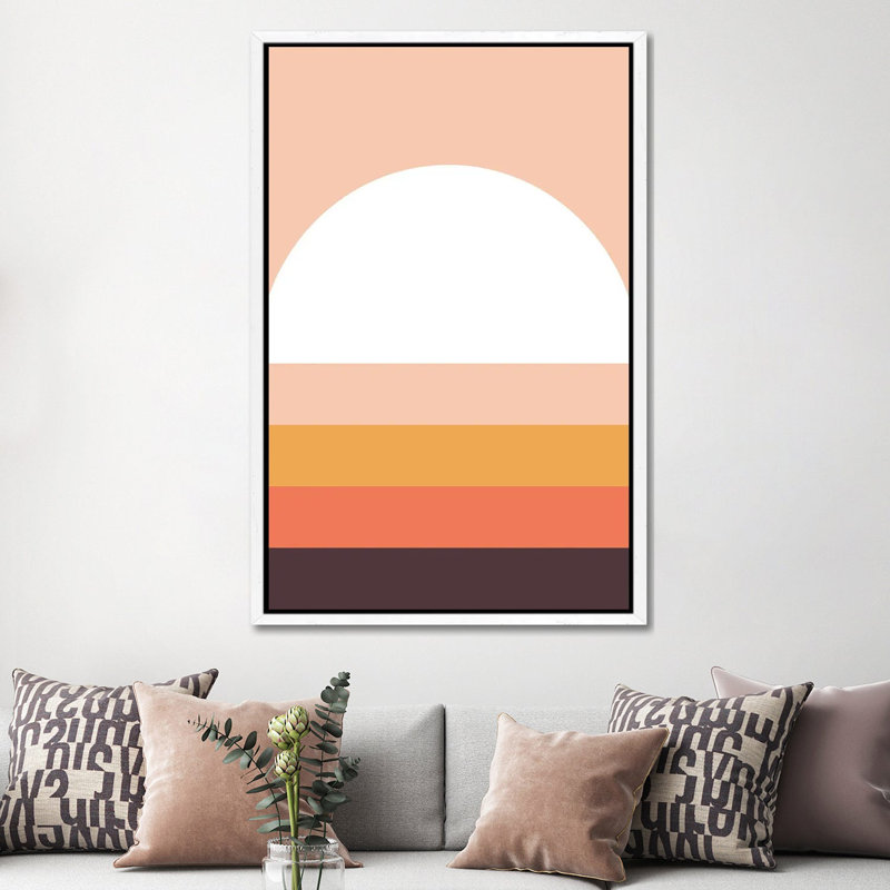 Single Picture Frame Print on Canvas, 152.5 cm H x 101.5 cm W, White Framed, White/Corn/Tan