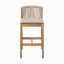 Ensemble de 2 tabourets de bar en bois avec coussin beige Louie