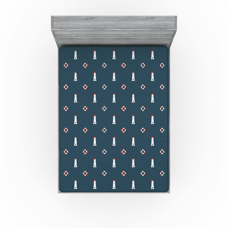 Ensemble de 2 drap-housse à motif de phares Ambesonne, Drap-housse de taille très grand