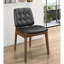 Ensemble de chaises à dossier capitonné (ensemble de 2) avec finition noyer et revêtement foncé, parfait pour une salle à manger moderne de style Mid-Century