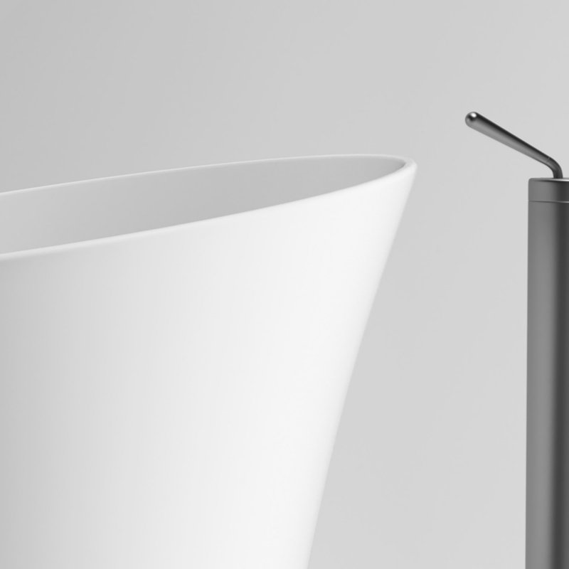 Wenty 20.27'' Solid Surface Circular Bathroom Sink