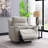 Light Gray Silicone Synthetic Leather Power Lift Recliner - Heating, Massage Function