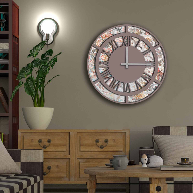 Horloge murale décorative élégante, 19,7 po de diamètre, 100% panneau de fibres à densité moyenne avec une épaisseur de 0,2 po | Nécessite 1 pile AA (non incluse) | Parfait pour la décoration intérieure, l'esthétique moderne et l'élégance intemporelle