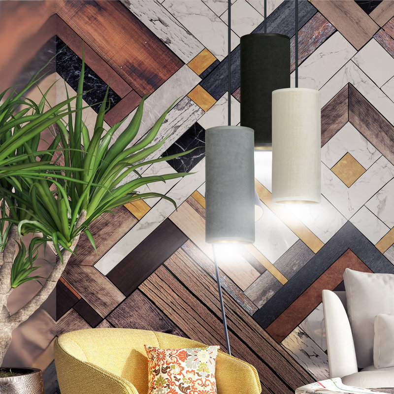Ealidh 3 - Light Steel Cluster Pendant, Grey/Black/White