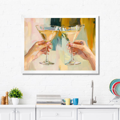 Martini Cocktail Glasses Friends - Impressions sur toile de couleur liqueur