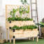 Raised garden bed with lattice and legs-142143793