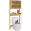 Armoire de rangement au-dessus de la toilette de style moderne, organisateur de salle de bain avec portes à lattes et tablette ouverte