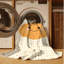 Tapis abstrait moderne et contemporain lavable à la machine Torresdale Thanksgiving en beige - reliure beige-133335308