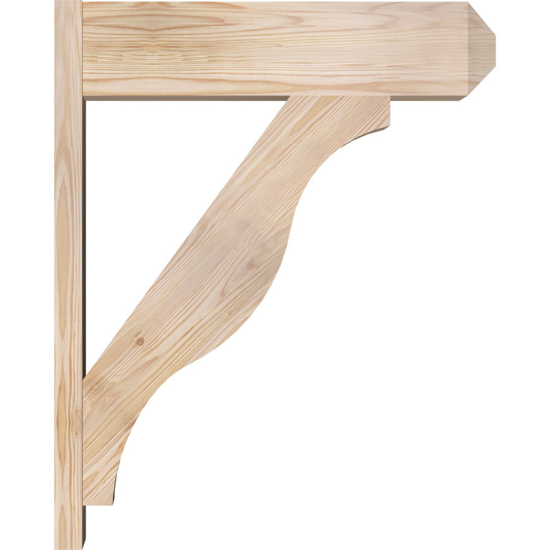 Persienne en bois rustique Funston Craftsman, Sapin Douglas de 5 1/2 po (lisse), P 14 po x H 14 po