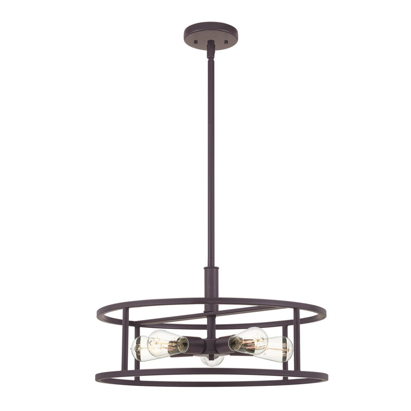 Lustre cylindrique unique à 5 lumières Tristin, Bronze occidental