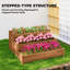 Ensemble de jardinière en bois à 3 niveaux pour jardin et patio brun