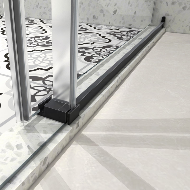 Frameless One Fixed And One Shifted Shower Door,70MM 304 Stainless Steel Large Pulleys With Adjustable Soft Closing Function,With Nano Easy Cleaning,Stick Explosion-Proof Menbrance