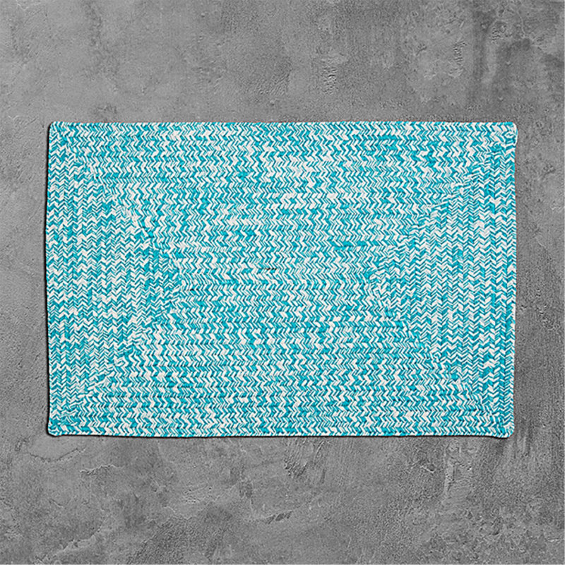 Tapis intérieur / extérieur Ashiah - bleu aquatique, Rectangle 8 pi x 10 pi