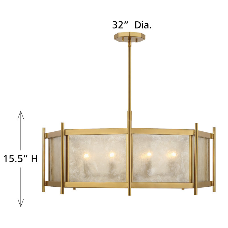 Lustre 8 lumières en laiton chaud Savoy House Jacobs