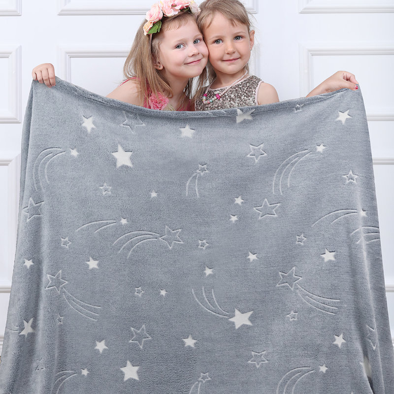Glow in the Dark Shooting Star Fleece Blanket for Kids