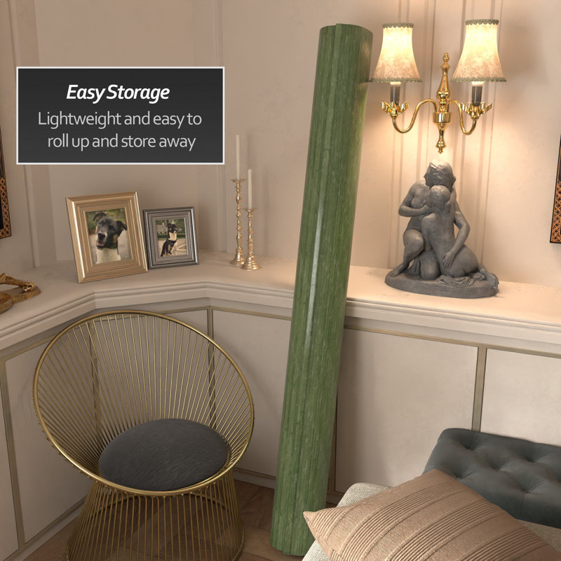 Siena Rolling Bamboo Room Divider, 6 ft. Tall, Sage