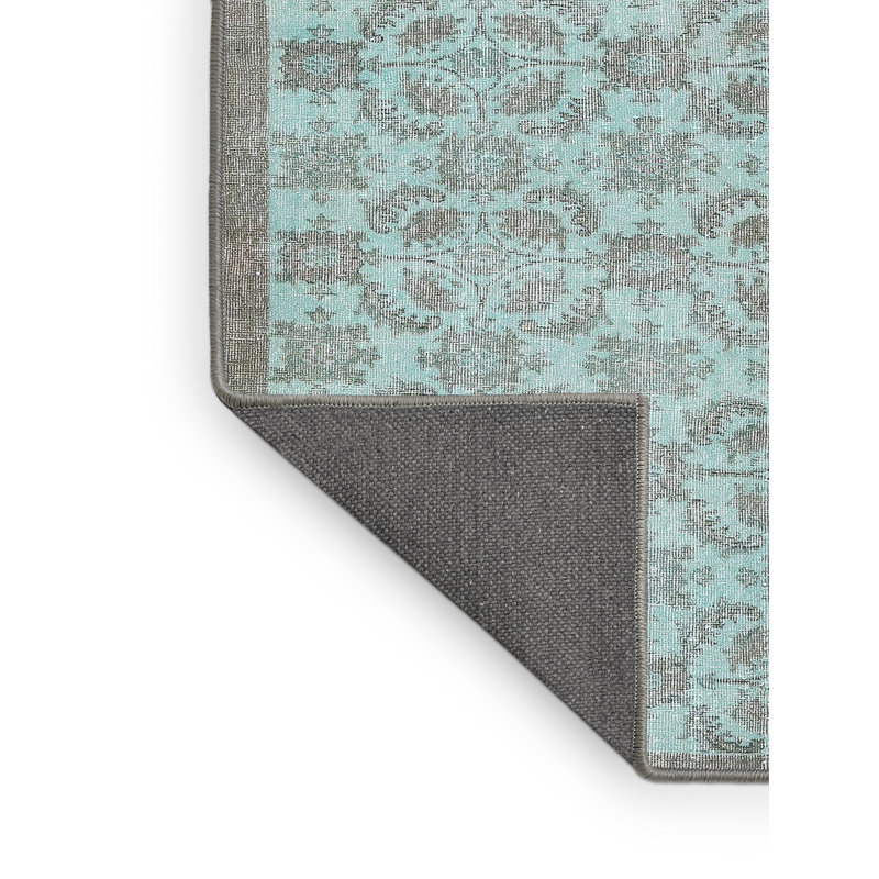 Tapis de zone bleu contemporain, Rectangle 5 pi x 7 pi