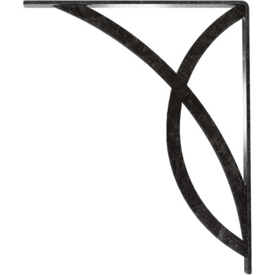 1 1/2"W x 12"D x 15"H Miller Wrought Iron Bracket, (Single centre brace), Antiqued Silver