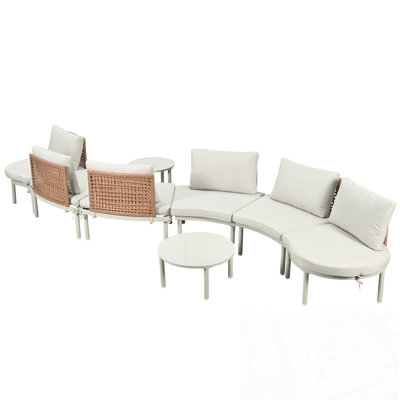 Ensemble de canapé d'extérieur 8 pièces avec 2 tables basses High-Low