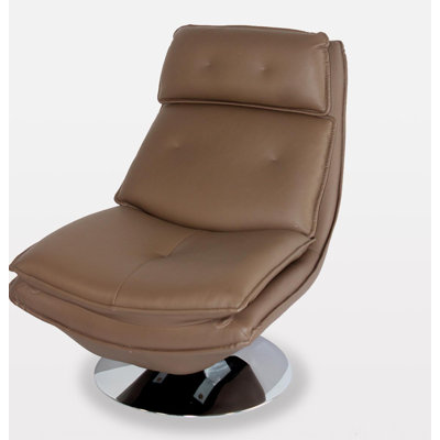 Turin Faux Leather Swivel Accent Chair
