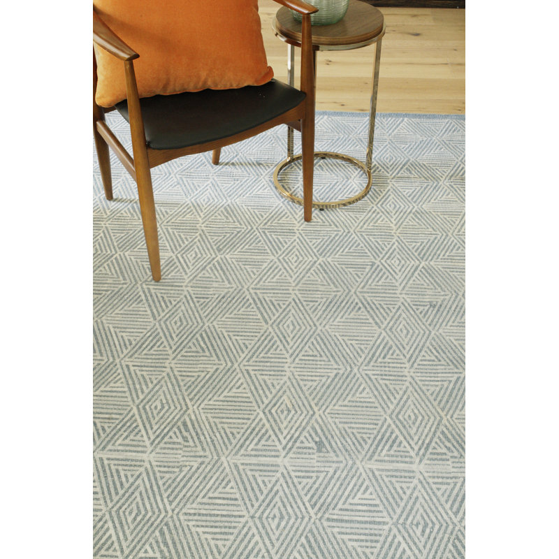 Pavilion Wool Geometric Area Rug in Ivory, Rectangle 10' x 14'