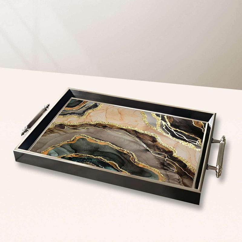 Elegant Glass Serving Tray, 19.7 x 11.4 x 1.4 inches | 100% High-Quality Glass | Perfect for Entertaining & Serving | Stylish and Functional Design for Home & Parties | Durable and Easy to Clean