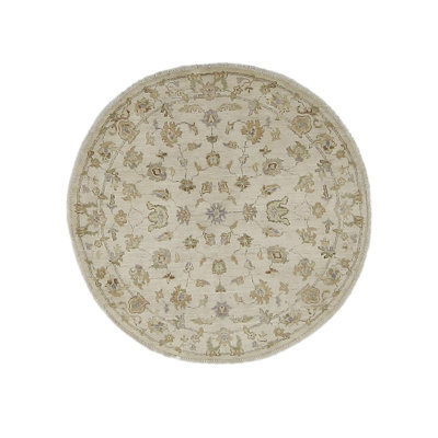 Daugherty Hand Knotted 4x4 Ivory Round
