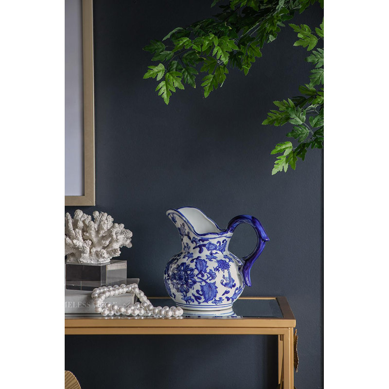 Pot en porcelaine bleu / blanc 7,7 po