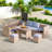 6-piece All Weather Pe Rattan Sofa Set With Adjustable Seat, Storage Box, Removable Covers And Tempered Glass Top Table
