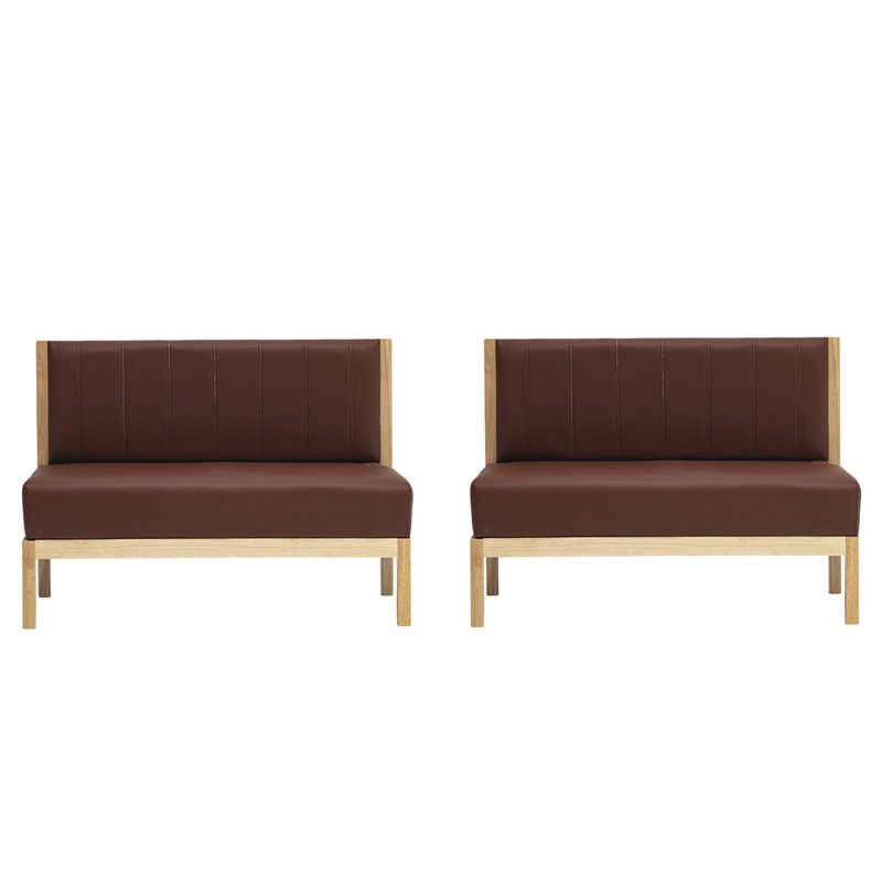 Banc rembourré en similicuir Simple, Brun foncé