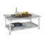 Table basse Country Cottage Farmhouse - Table basse de 42 x 24 x 18 pouces avec tablette de rangement pour le décor du salon - Mobilier de salon rustique (blanc antique)-368160564