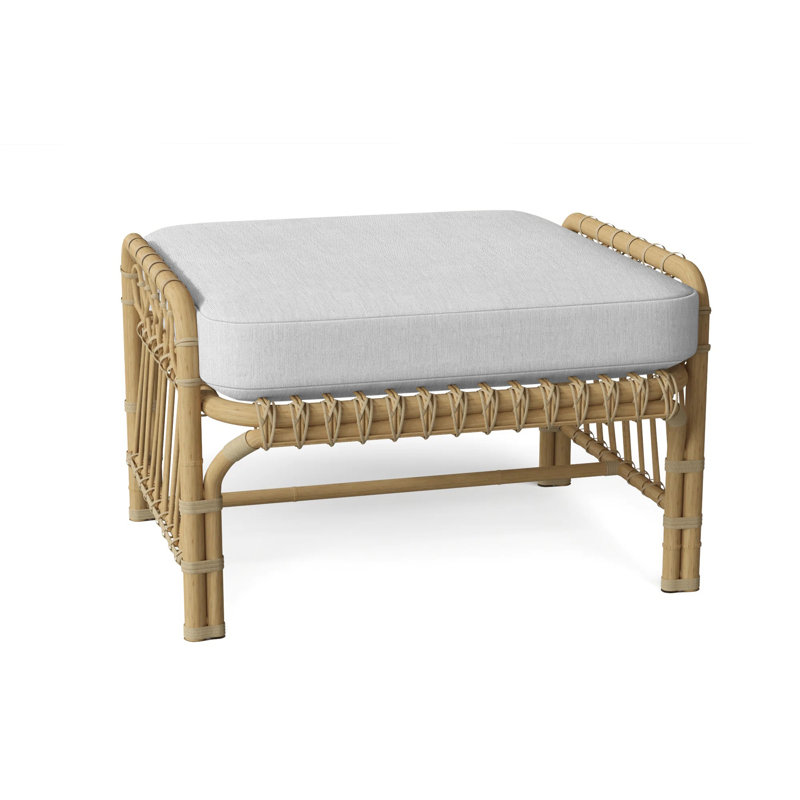Savannah Outdoor Ottoman, Linen Shale