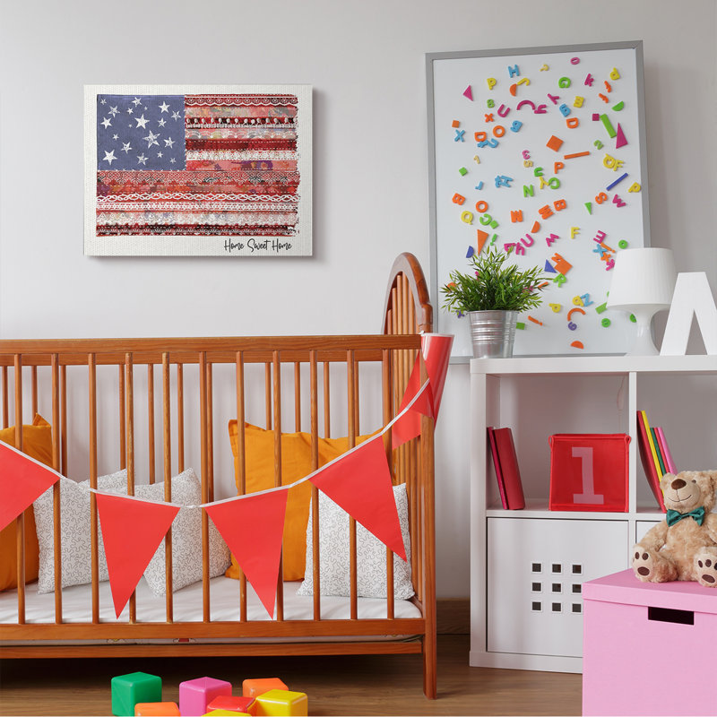 Drapeau américain Home Sweet Home, Toile tendue, H 24 po x l 30 po