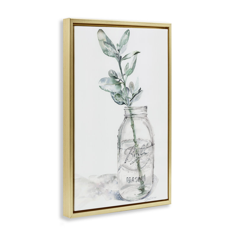 Cadre flottant Minimal Herb in Glass, H 25 po x l 17 po, Cadre flottant métallique doré