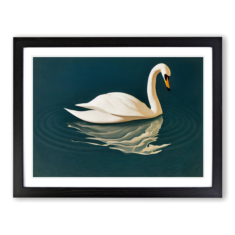 Intoxicating Swan - Framed Print, Black, 46cm H x 64cm W x 2cm D