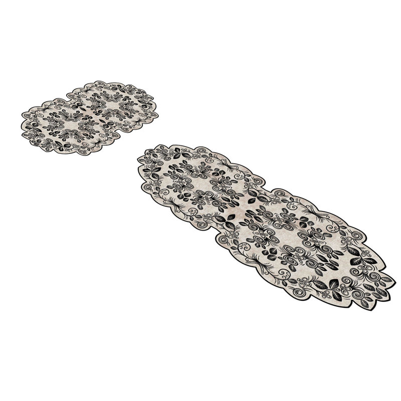 Ensemble de tapis de bain luxueux (2 pièces), couleur crème, 19,7 po x 23,6 po et 23,6 po x 39,4 po | 100% polyester, 1300 g / m², hauteur des poils de 0,4 po | Dessous antidérapant, antibactérien, lavable à la machine, parfait pour le confort de la