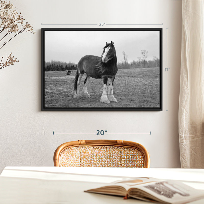 Impression sur toile monochrome Clydesdale, H 25 po x l 17 po