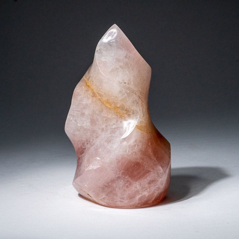 Forme libre polie de quartz rose poli du Brésil (1,3 lb)