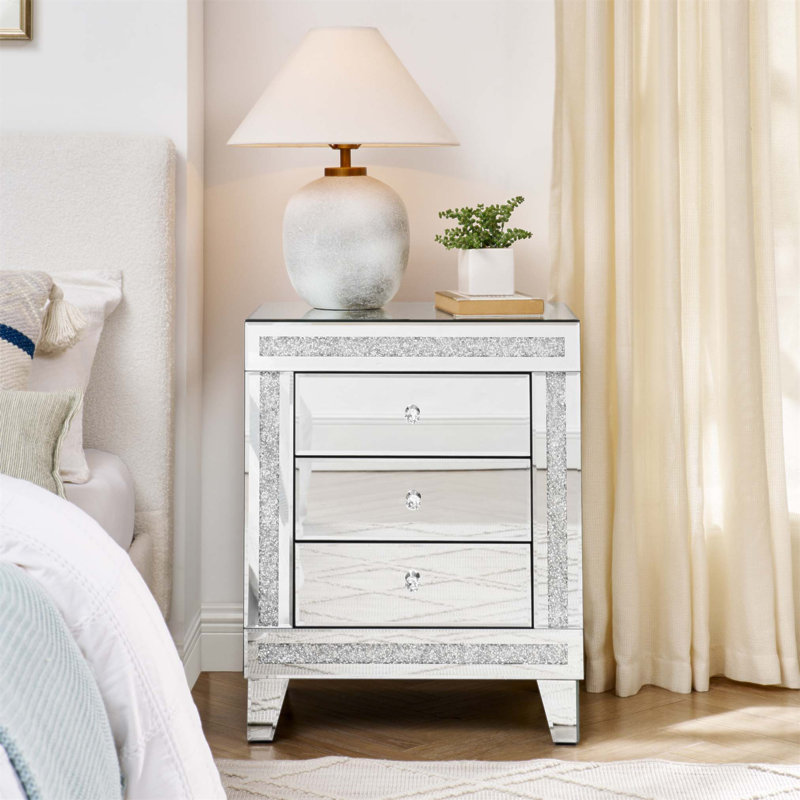 Élégante armoire à miroir à trois tiroirs 21,5 x 15,8 x 26,8 po, rangement multifonctionnel pour les espaces de vie modernes