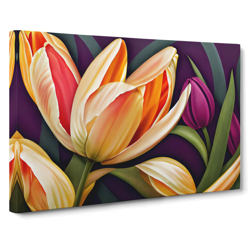Masterful Tulip Flowers - Wrapped Canvas, 35cm H x 50cm W x 3cm D