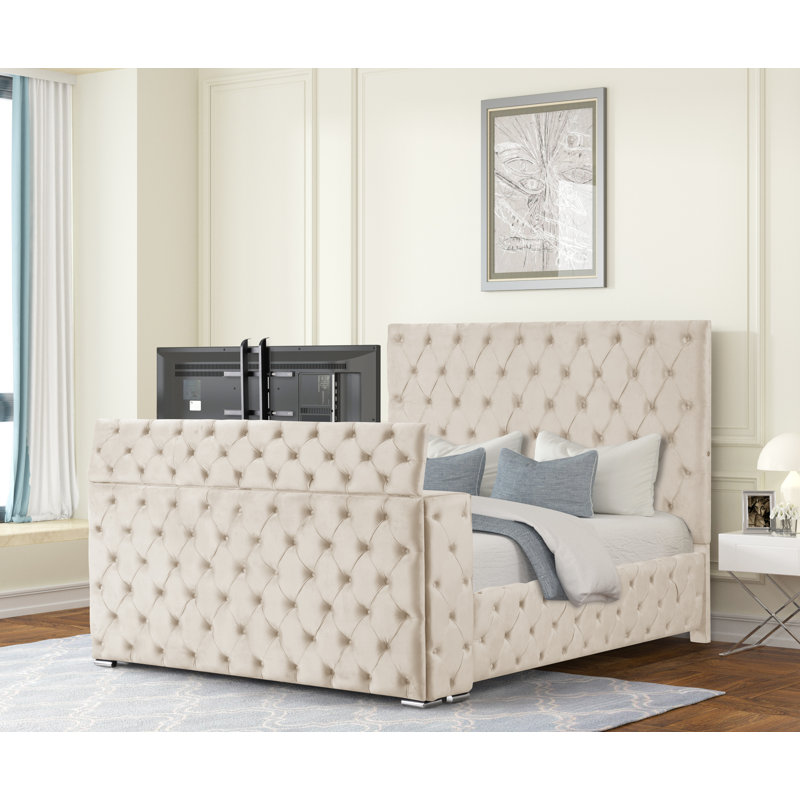Mikilah Bed, Queen, Beige