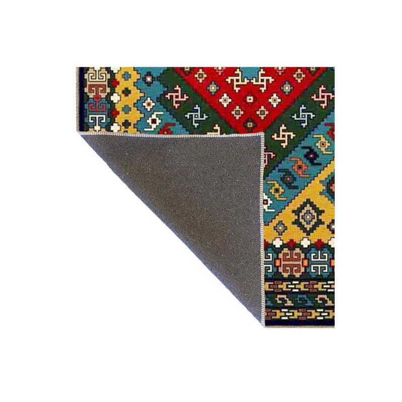 Tapis lavable à motif géométrique jaune, Tapis de couloir 2 pi 6 po x 6 pi 7 po inclus