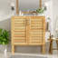 Meuble-lavabo antique de 30 po avec lavabo en céramique, meuble-lavabo moderne Mid-Century avec 2 portes à fermeture en douceur et grand espace de rangement, ensemble de meuble-lavabo simple autoportant rétro