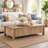 Hay Coffee Table, 47 Inch Rectangular Top, 2 Reeded Drawers, Beige