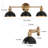 Mantasha 3-Light Dimmable Modern Black/Brass Vanity Light-336422627